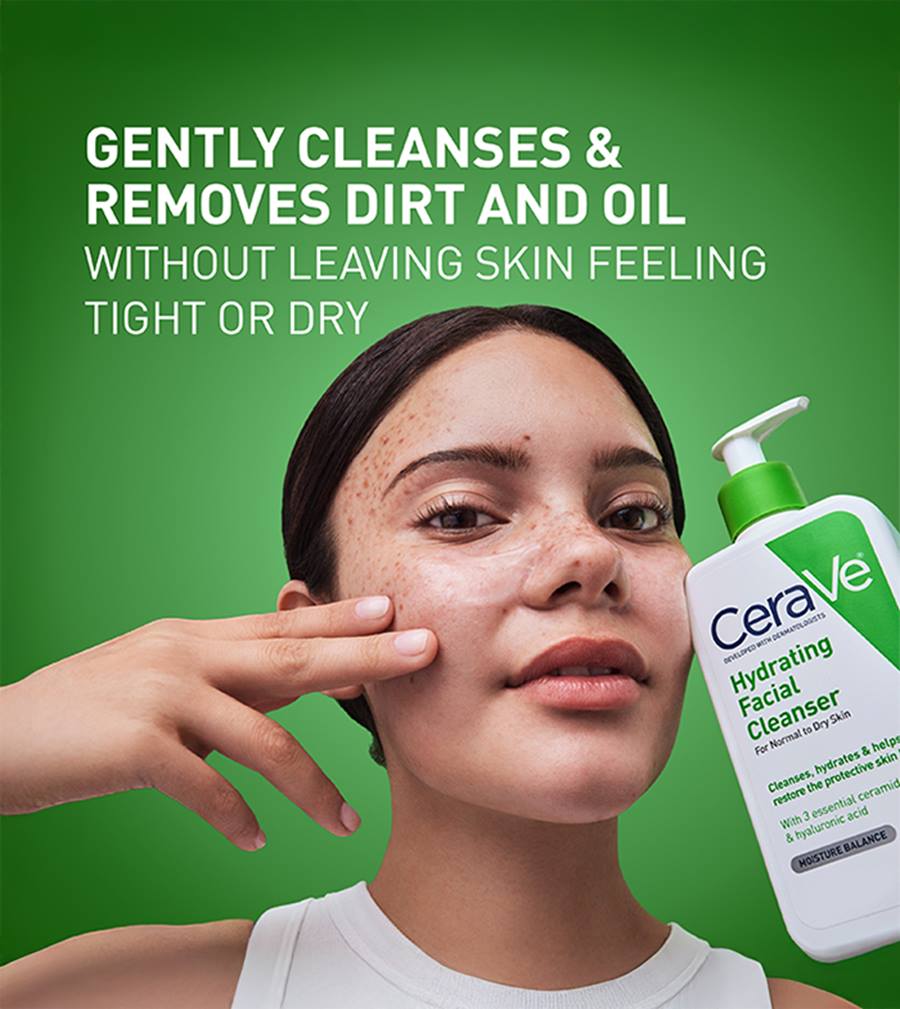 CeraVe Hydrating Facial Cleanser 237ml – Gentle Moisturizing Face Wash for Normal to Dry Skin | With Ceramides & Hyaluronic Acid